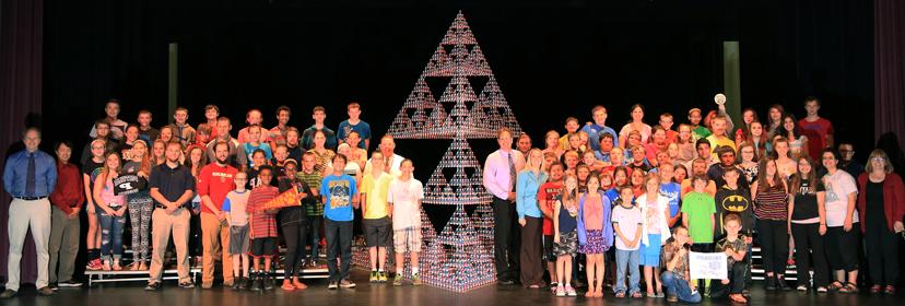 The world premier of a stage-6 Sierpinski Tetrahedron made from Zometool